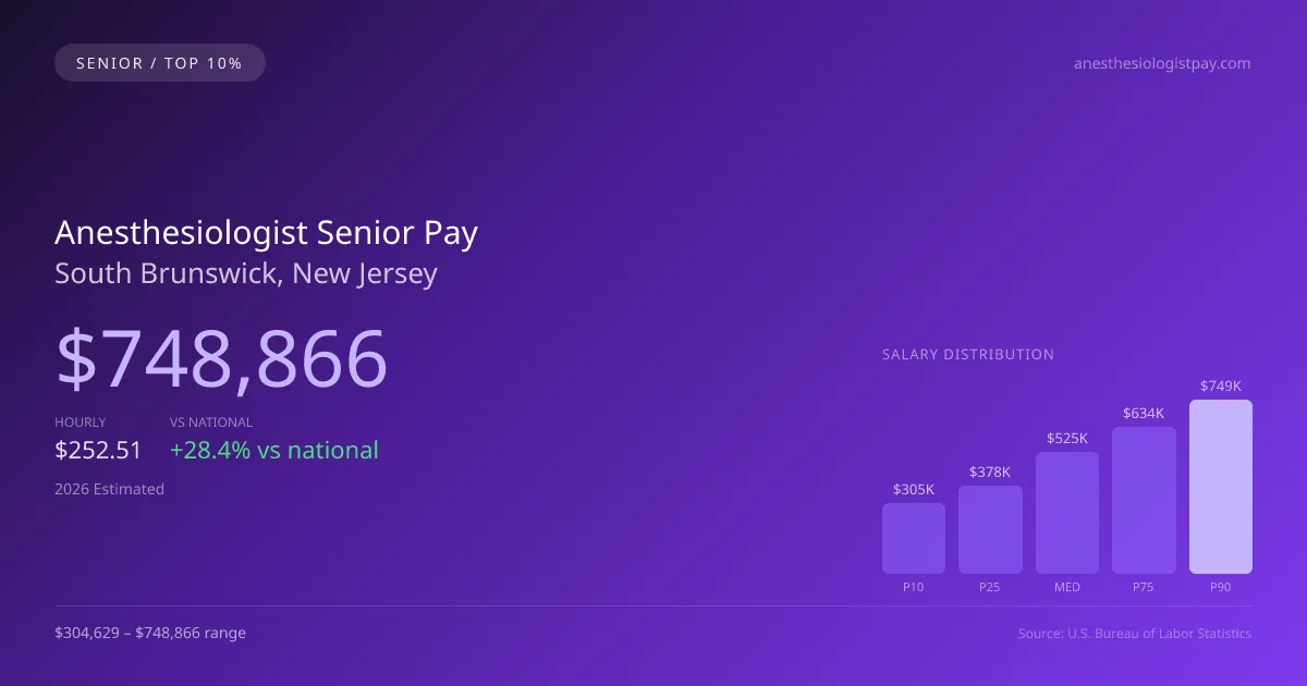 Anesthesiologist Senior Salary in South Brunswick, NJ — 2026 est., based on 2025 BLS